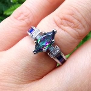 925 Rainbow Topaz Ring